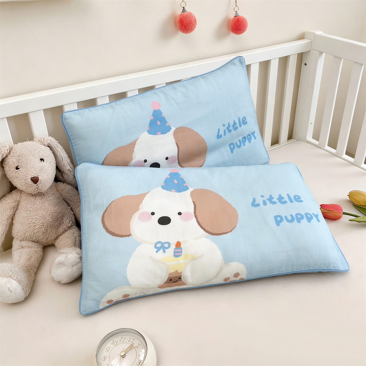 91家纺网 家纺一手货源 找家纺 （总）雯豆家纺 2026新款全棉双层纱布枕套儿童卡通枕芯定位纯棉大版枕头套