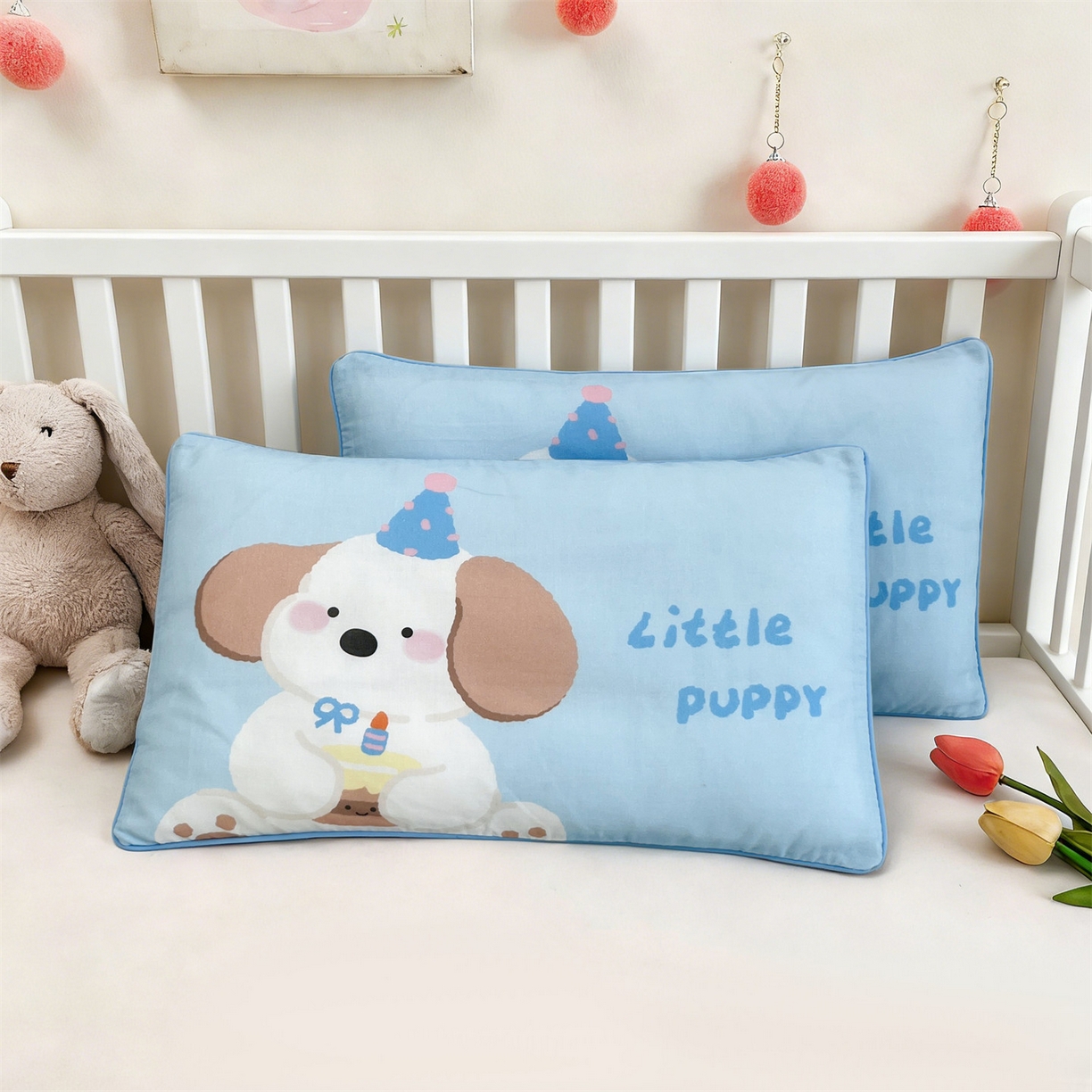 91家纺网 家纺一手货源 找家纺 （总）雯豆家纺 2026新款全棉双层纱布枕套儿童卡通枕芯定位纯棉大版枕头套