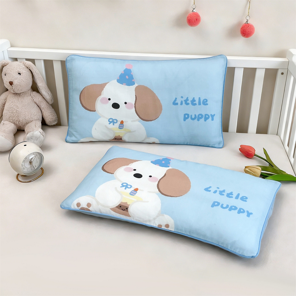 91家纺网 家纺一手货源 找家纺 （总）雯豆家纺 2026新款全棉双层纱布枕套儿童卡通枕芯定位纯棉大版枕头套