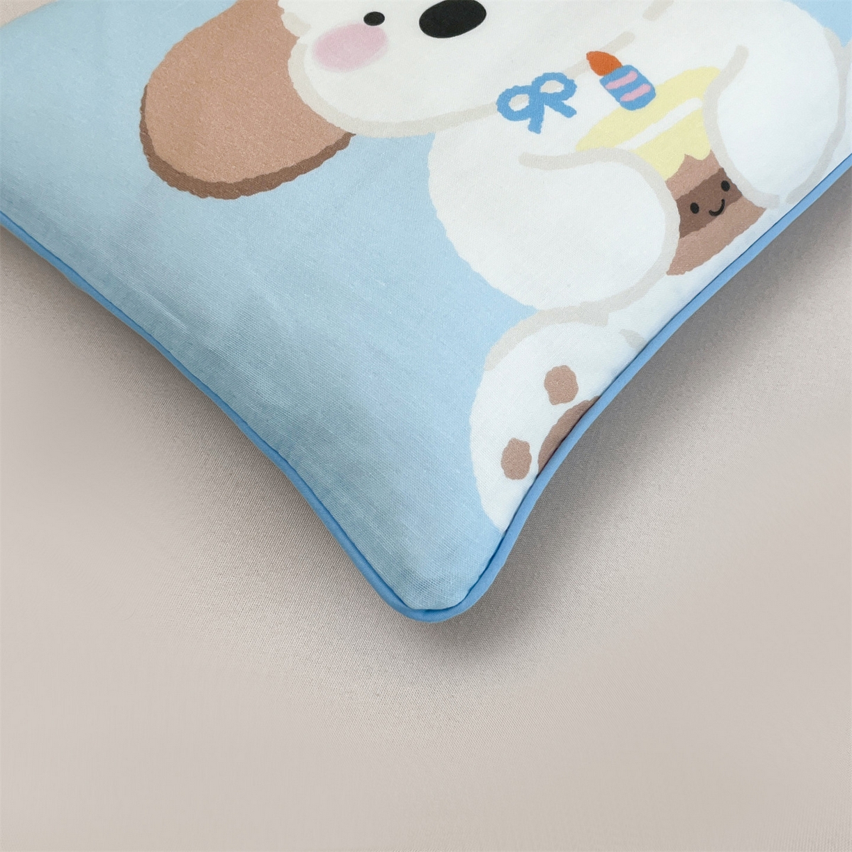 91家纺网 家纺一手货源 找家纺 （总）雯豆家纺 2026新款全棉双层纱布枕套儿童卡通枕芯定位纯棉大版枕头套