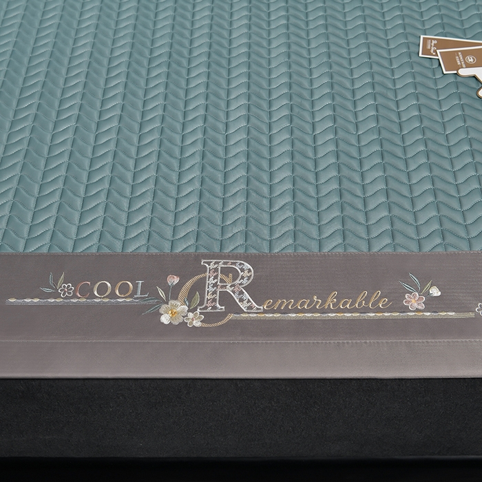 91家纺网 家纺一手货源 找家纺 小牛席业 2026新款CR冷感乳胶席系列凉席藤席冰藤席竹席空调席草席冰丝席豆豆席乳胶席三件套 CR冷感乳胶席系列(宝石蓝）