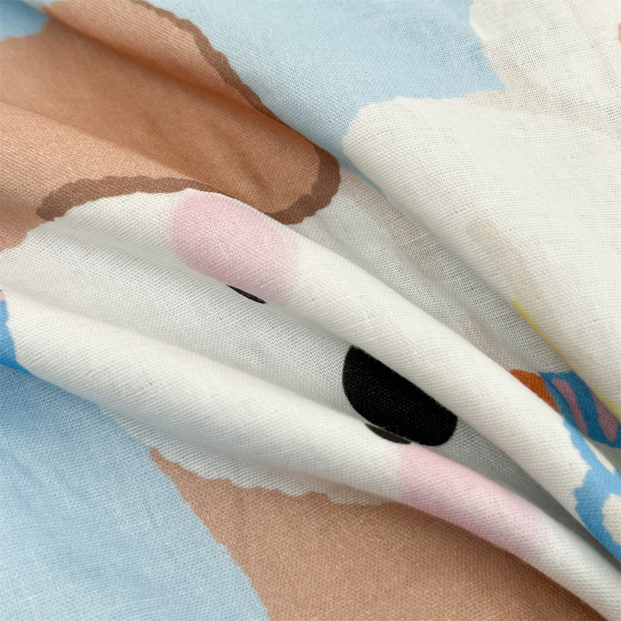 91家纺网 家纺一手货源 找家纺 雯豆家纺 2026新款全棉双层纱布枕套儿童卡通枕芯定位纯棉大版枕头套 双层纱-欢乐小狗