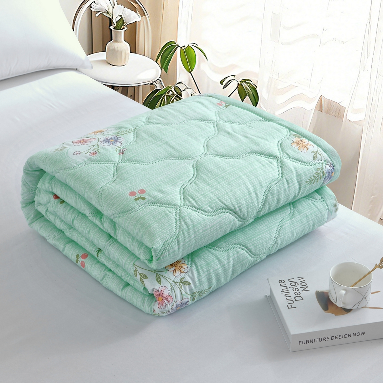 91家纺网 家纺一手货源 找家纺 好欣怡家纺 2026新款海藻棉夏被夏凉被 浅草序