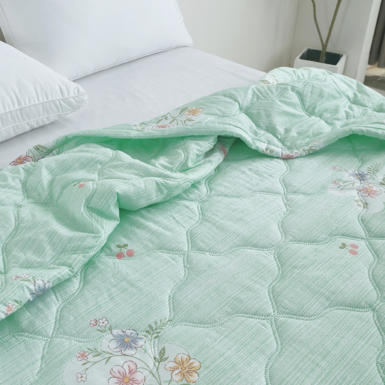 91家纺网 家纺一手货源 找家纺 好欣怡家纺 2026新款海藻棉夏被夏凉被 浅草序