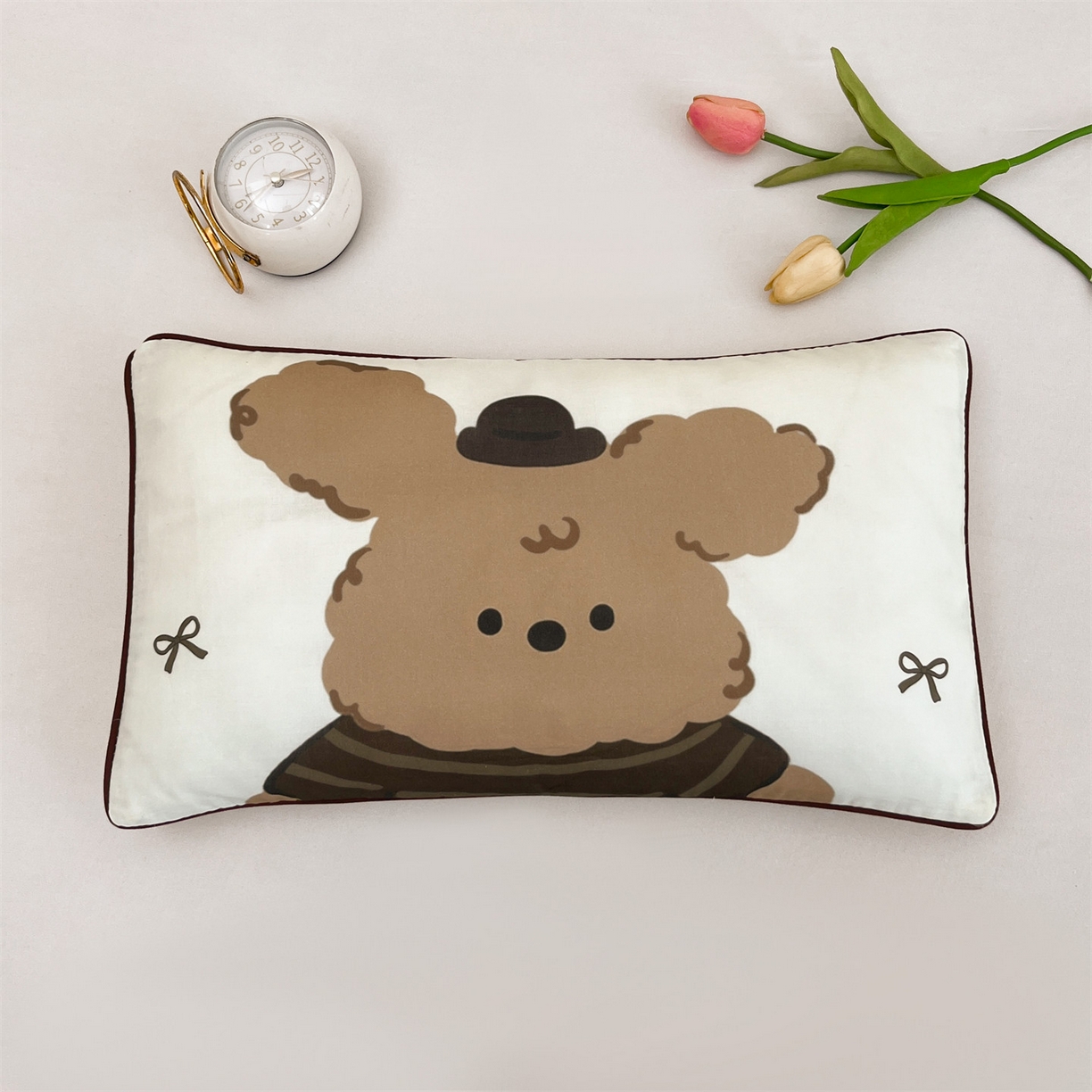 91家纺网 家纺一手货源 找家纺 雯豆家纺 2026新款全棉双层纱布枕套儿童卡通枕芯定位纯棉大版枕头套 双层纱-萌萌狗