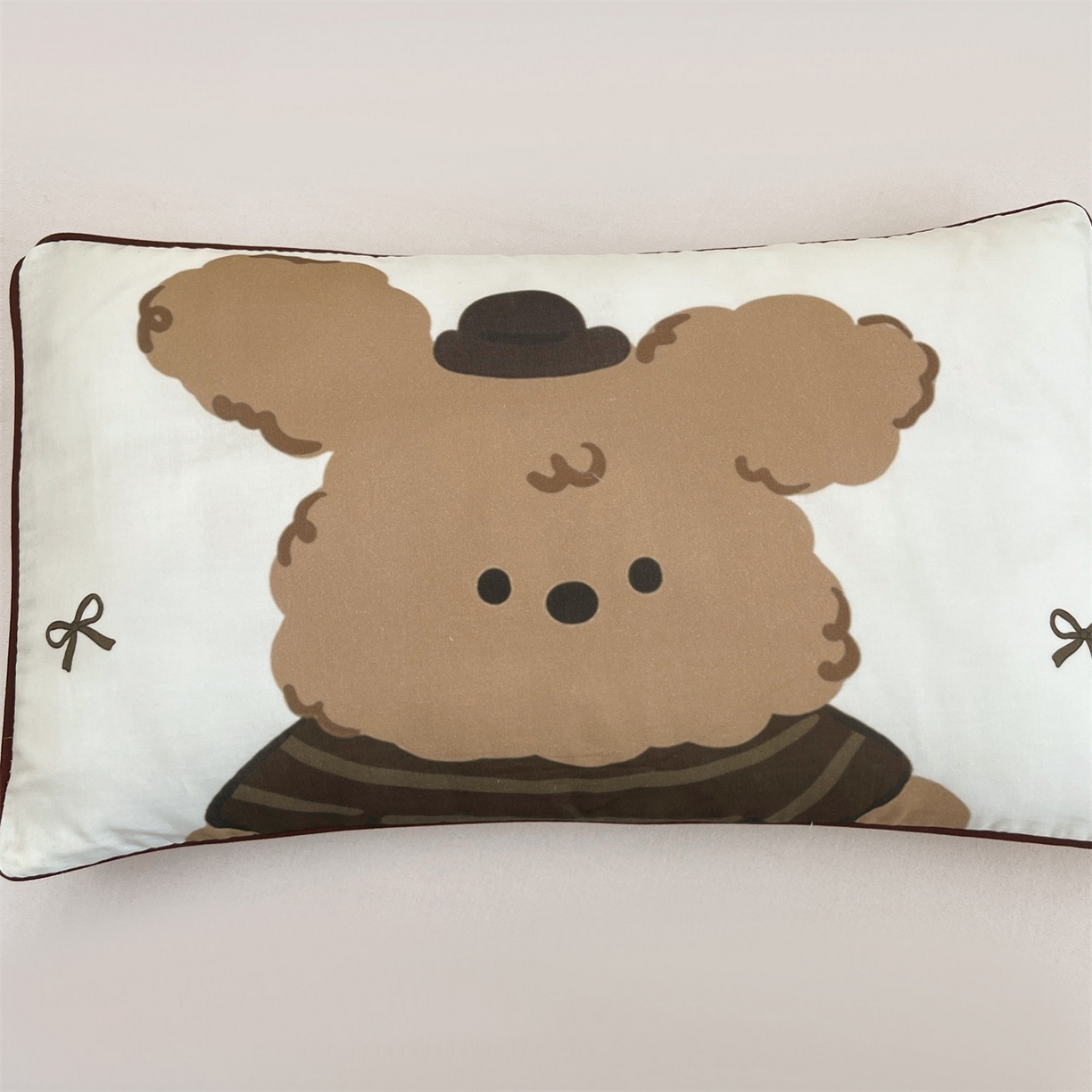 91家纺网 家纺一手货源 找家纺 雯豆家纺 2026新款全棉双层纱布枕套儿童卡通枕芯定位纯棉大版枕头套 双层纱-萌萌狗