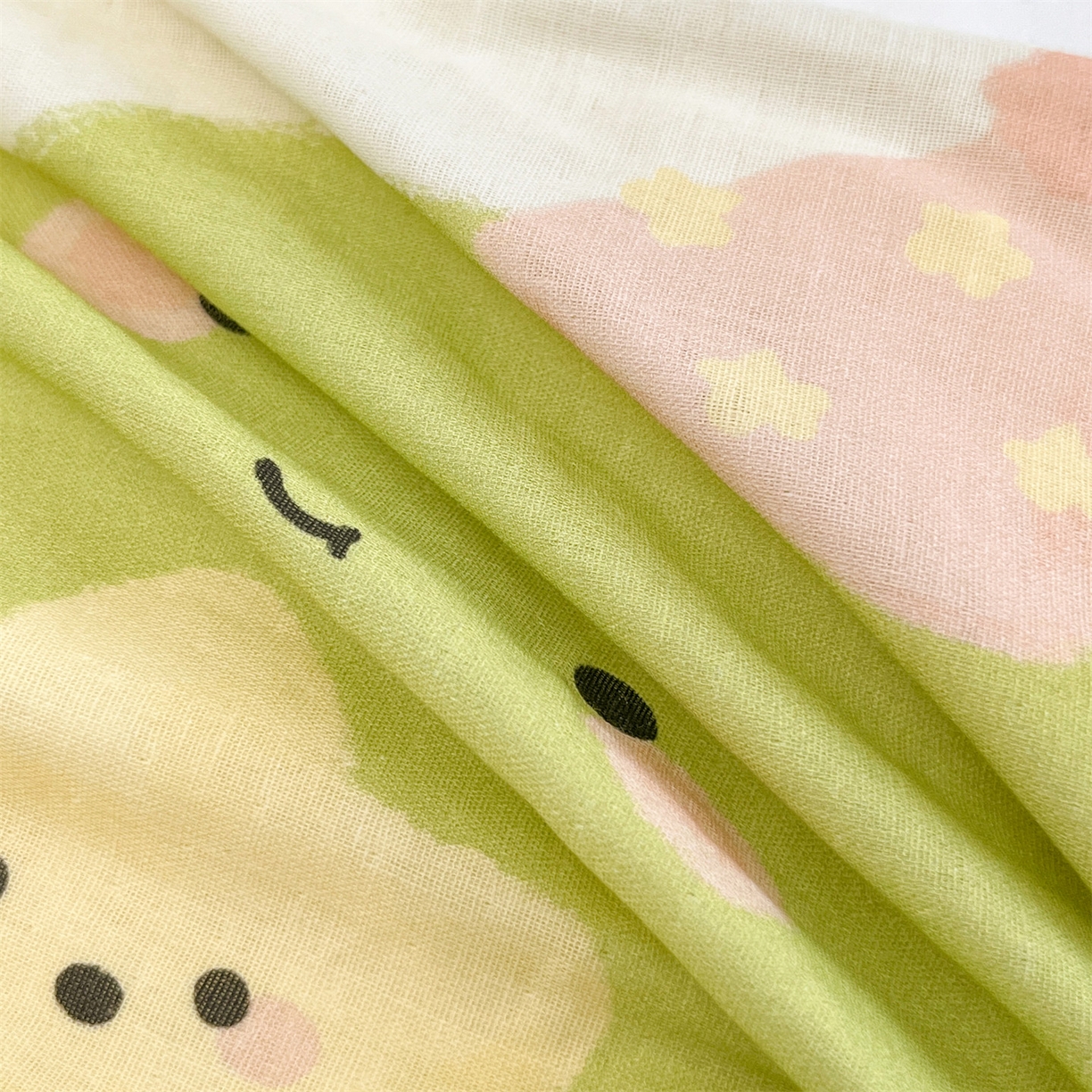 91家纺网 家纺一手货源 找家纺 雯豆家纺 2026新款全棉双层纱布枕套儿童卡通枕芯定位纯棉大版枕头套 双层纱-小恐龙