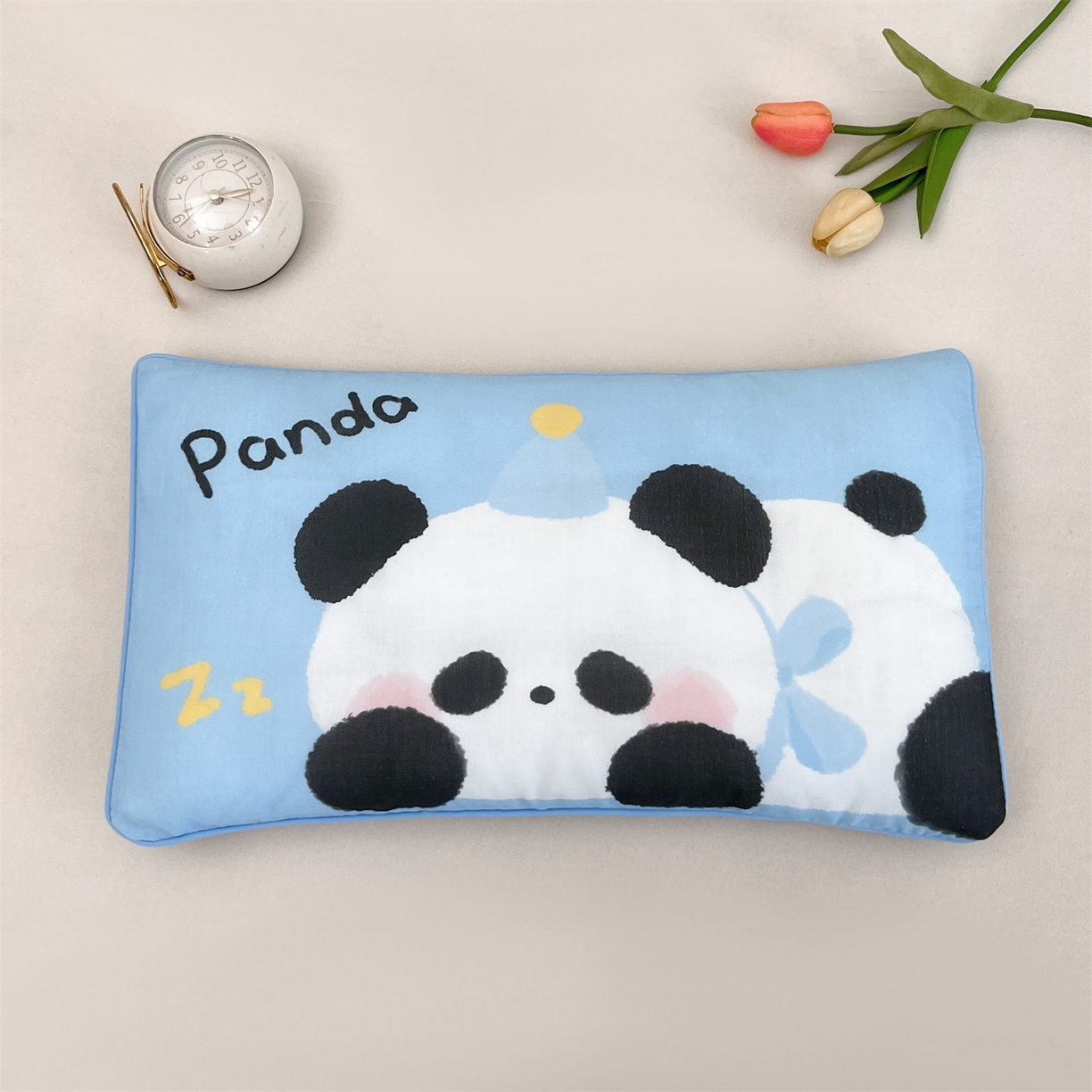 91家纺网 家纺一手货源 找家纺 雯豆家纺 2026新款全棉双层纱布枕套儿童卡通枕芯定位纯棉大版枕头套 双层纱-小熊猫