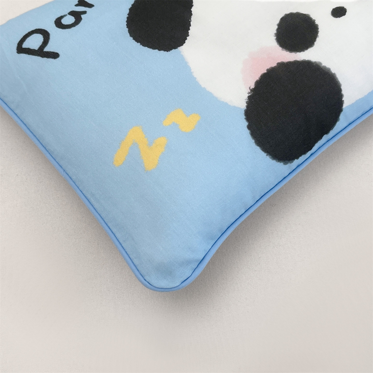 91家纺网 家纺一手货源 找家纺 雯豆家纺 2026新款全棉双层纱布枕套儿童卡通枕芯定位纯棉大版枕头套 双层纱-小熊猫