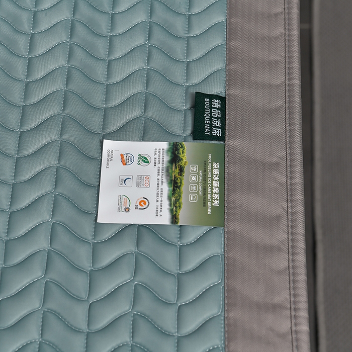 91家纺网 家纺一手货源 找家纺 小牛席业 2026新款CR冷感乳胶席（床笠款）凉席藤席冰藤席竹席空调席草席冰丝席豆豆席乳胶席三件套 CR冷感乳胶席床笠款-宝石蓝