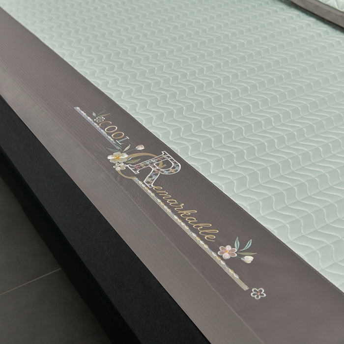 91家纺网 家纺一手货源 找家纺 小牛席业 2026新款CR冷感乳胶席（床笠款）凉席藤席冰藤席竹席空调席草席冰丝席豆豆席乳胶席三件套 CR冷感乳胶席床笠款-水绿