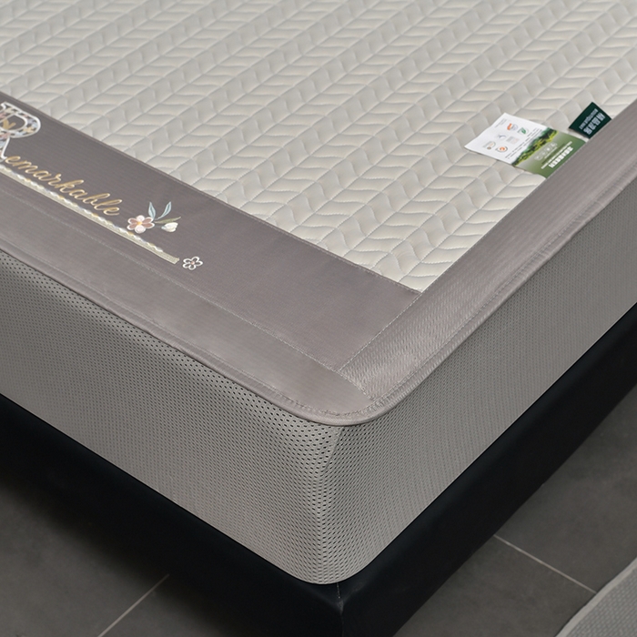 91家纺网 家纺一手货源 找家纺 小牛席业 2026新款CR冷感乳胶席（床笠款）凉席藤席冰藤席竹席空调席草席冰丝席豆豆席乳胶席三件套 CR冷感乳胶席床笠款-烟灰