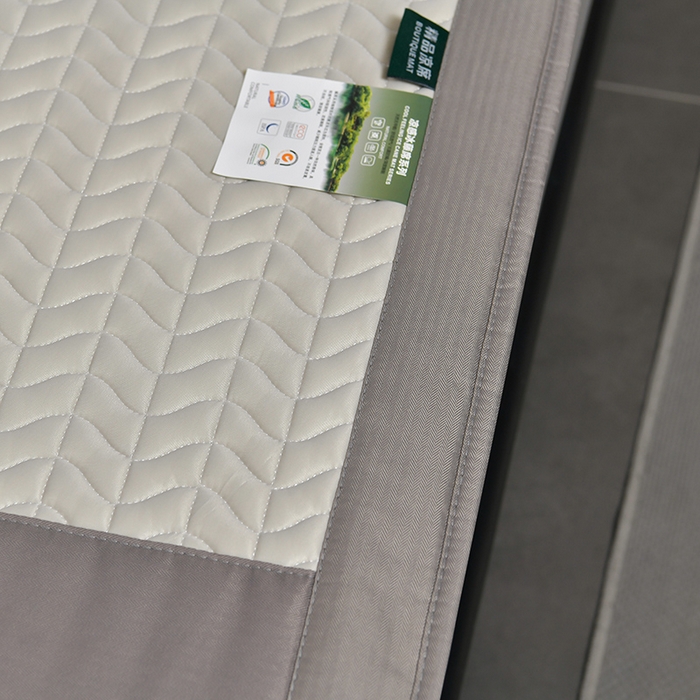 91家纺网 家纺一手货源 找家纺 小牛席业 2026新款CR冷感乳胶席（床笠款）凉席藤席冰藤席竹席空调席草席冰丝席豆豆席乳胶席三件套 CR冷感乳胶席床笠款-烟灰