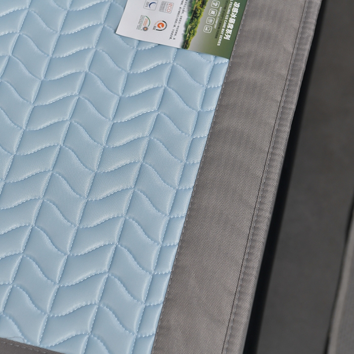 91家纺网 家纺一手货源 找家纺 小牛席业 2026新款CR冷感乳胶席（床笠款）凉席藤席冰藤席竹席空调席草席冰丝席豆豆席乳胶席三件套 CR冷感乳胶席床笠款-冰川蓝