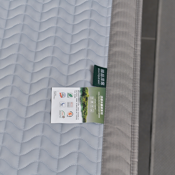 91家纺网 家纺一手货源 找家纺 小牛席业 2026新款CR冷感乳胶席（床笠款）凉席藤席冰藤席竹席空调席草席冰丝席豆豆席乳胶席三件套 CR冷感乳胶席床笠款-浅灰