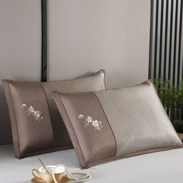 91家纺网 家纺一手货源 找家纺 （总）小牛席业 2026新款冰藤夏凉枕【中式刺绣】系列枕套凉枕套夏天枕套冰丝枕套竹枕套藤枕套冰藤枕套