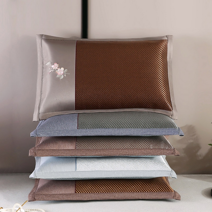 91家纺网 家纺一手货源 找家纺 小牛席业 2026新款冰藤夏凉枕【中式刺绣】系列枕套凉枕套夏天枕套冰丝枕套竹枕套藤枕套冰藤枕套 组合图