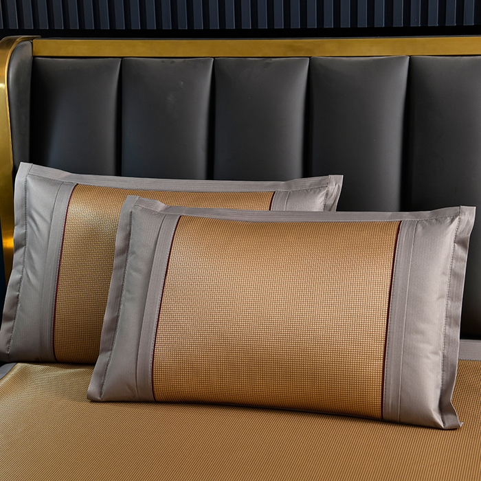 91家纺网 家纺一手货源 找家纺 小牛席业 2026新款小千鸟格-甜蜜夏日冰丝席系列凉席藤席冰藤席竹席空调席草席冰丝席豆豆席乳胶席三件套 甜蜜夏日冰丝席-咖色