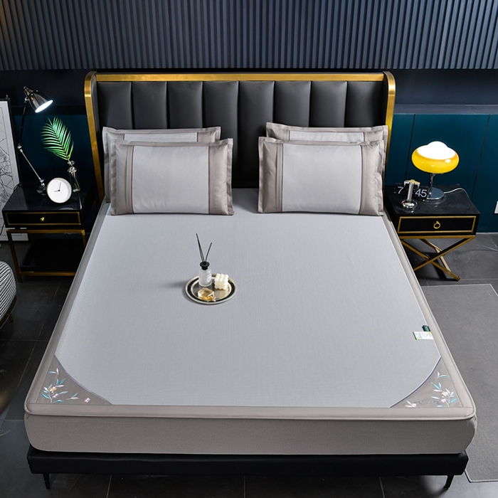 91家纺网 家纺一手货源 找家纺 （总）小牛席业 2026新款小千鸟格-甜蜜夏日冰丝席系列（床笠款）凉席藤席冰藤席竹席空调席草席冰丝席豆豆席乳胶席三件