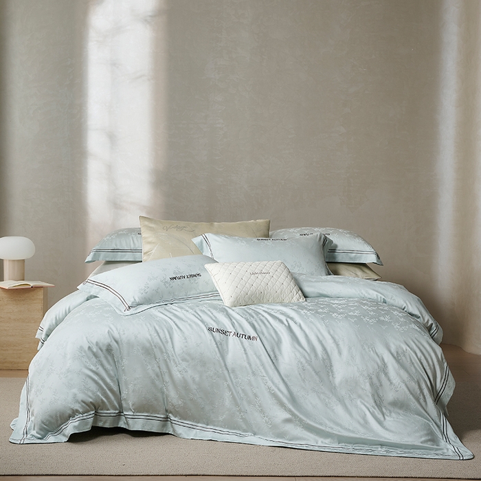 91家纺网 家纺一手货源 找家纺 （总）诗黛尔 2026春夏新款天棉缎刺绣-新竹韵系列