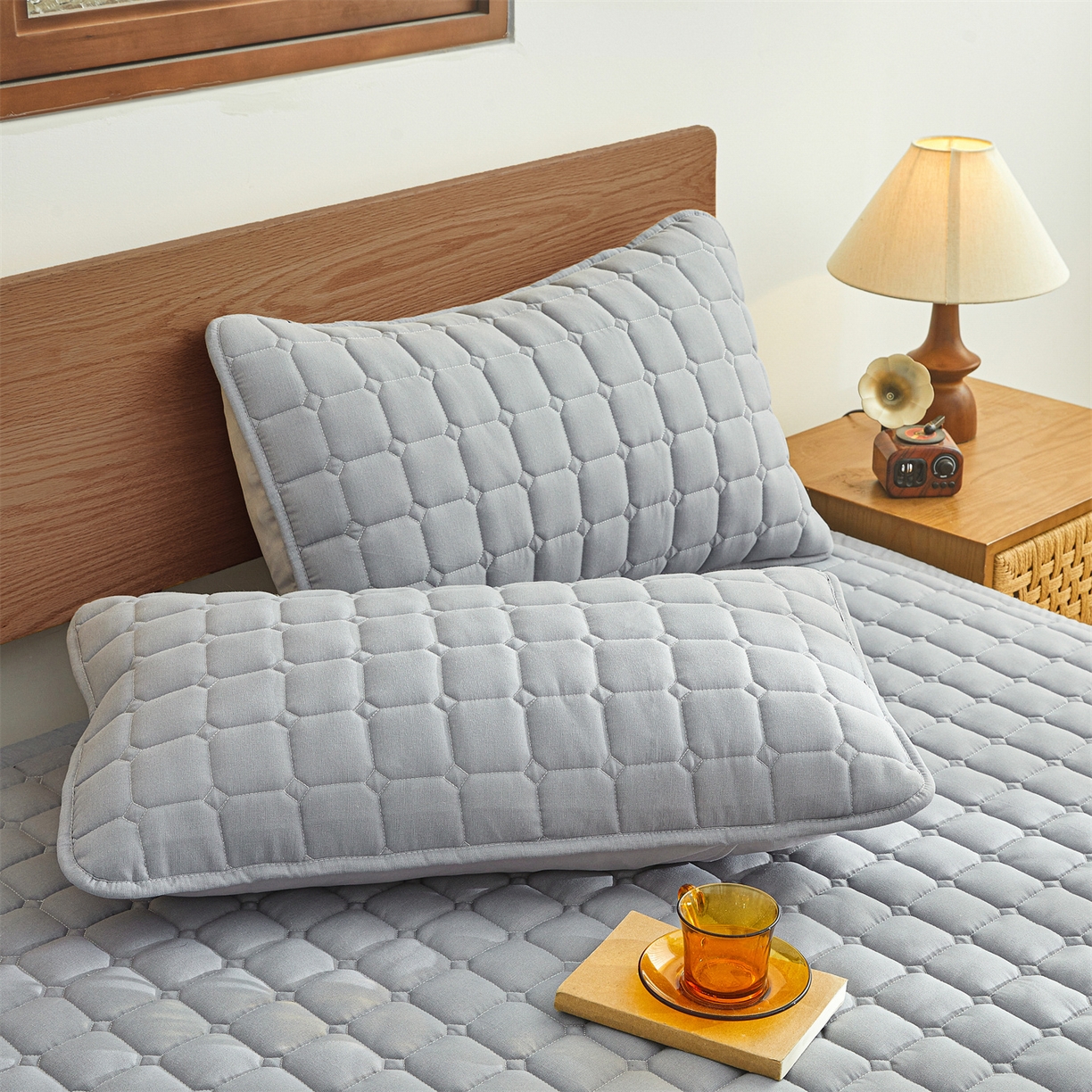 91家纺网 家纺一手货源 找家纺 雯豆家纺 2026春夏新款老粗布新疆棉花床垫床护垫加厚隔脏床垫遮盖物 老粗布-暮云灰