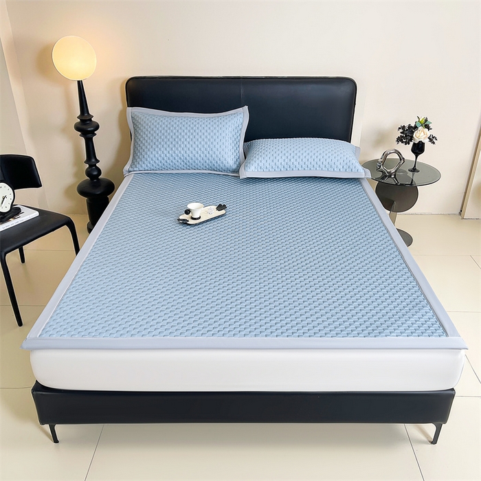 91家纺网 家纺一手货源 找家纺 （总）雯豆家纺 2026新款A类PE凉席三件套冰豆豆席A类纯色凉豆豆席子可水洗空调软席