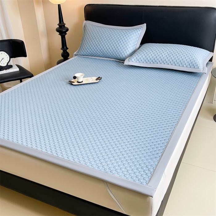 91家纺网 家纺一手货源 找家纺 （总）雯豆家纺 2026新款A类PE凉席三件套冰豆豆席A类纯色凉豆豆席子可水洗空调软席