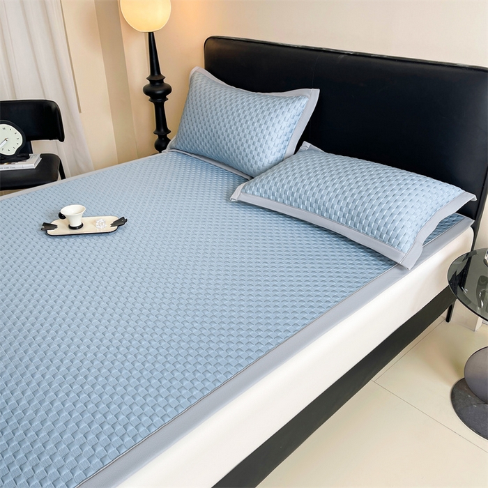 91家纺网 家纺一手货源 找家纺 （总）雯豆家纺 2026新款A类PE凉席三件套冰豆豆席A类纯色凉豆豆席子可水洗空调软席