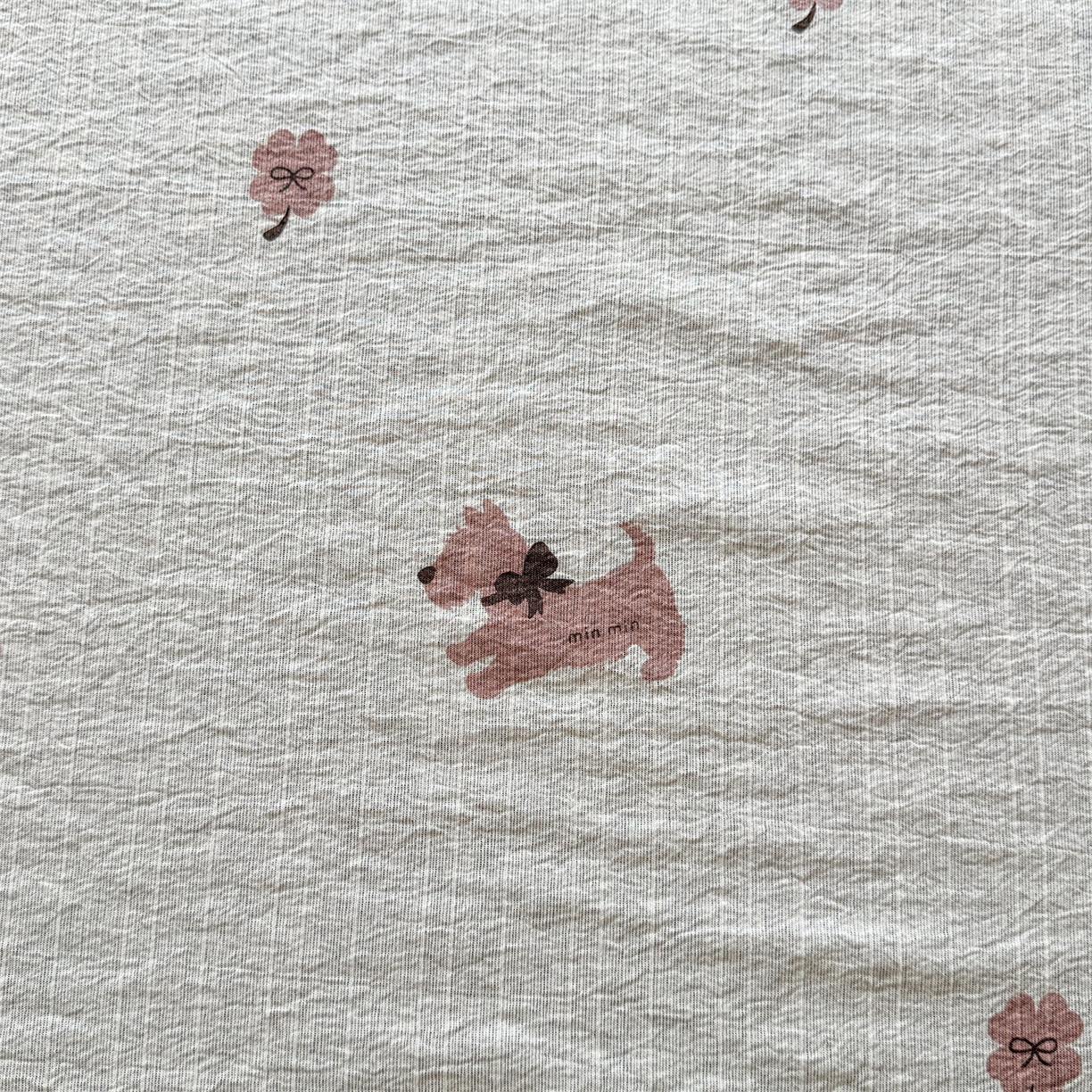 91家纺网 家纺一手货源 找家纺 雯豆家纺 2026春夏新款色织提花单层床笠三件套印花小清新卡通床罩 色织提花-幸运狗