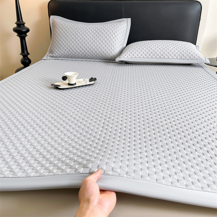 91家纺网 家纺一手货源 找家纺 （总）雯豆家纺 2026新款A类PE凉席三件套冰豆豆席A类纯色凉豆豆席子可水洗空调软席