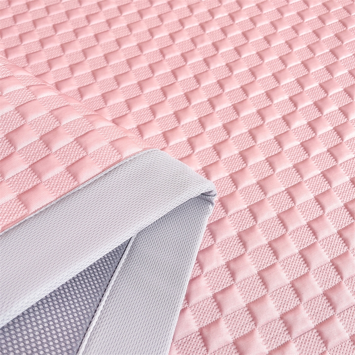 91家纺网 家纺一手货源 找家纺 雯豆家纺 2026新款A类PE凉席三件套冰豆豆席A类纯色凉豆豆席子可水洗空调软席 方格款-玛莎粉