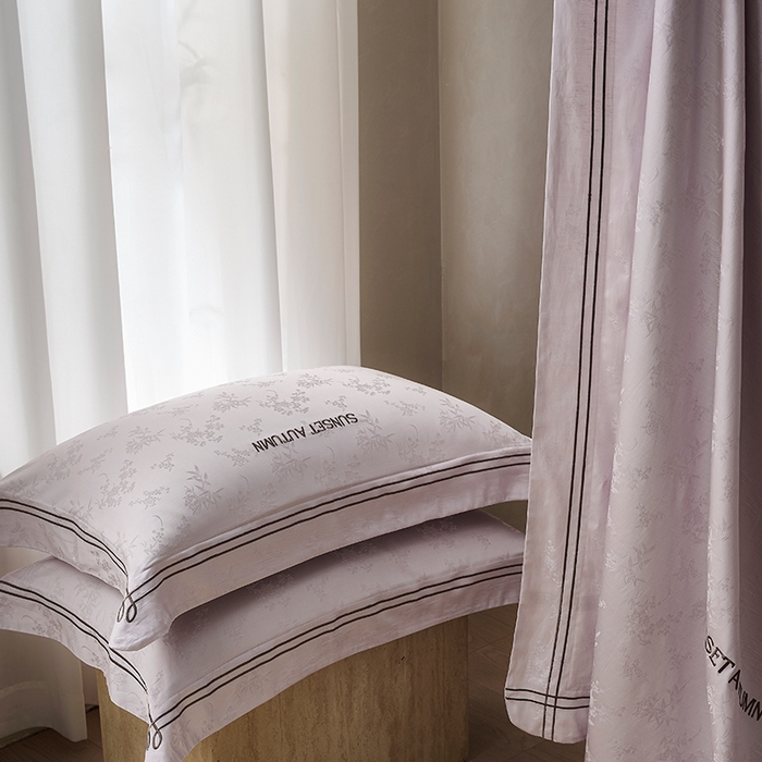 91家纺网 家纺一手货源 找家纺 诗黛尔 2026春夏新款天棉缎刺绣-新竹韵系列 新竹韵-圣女紫