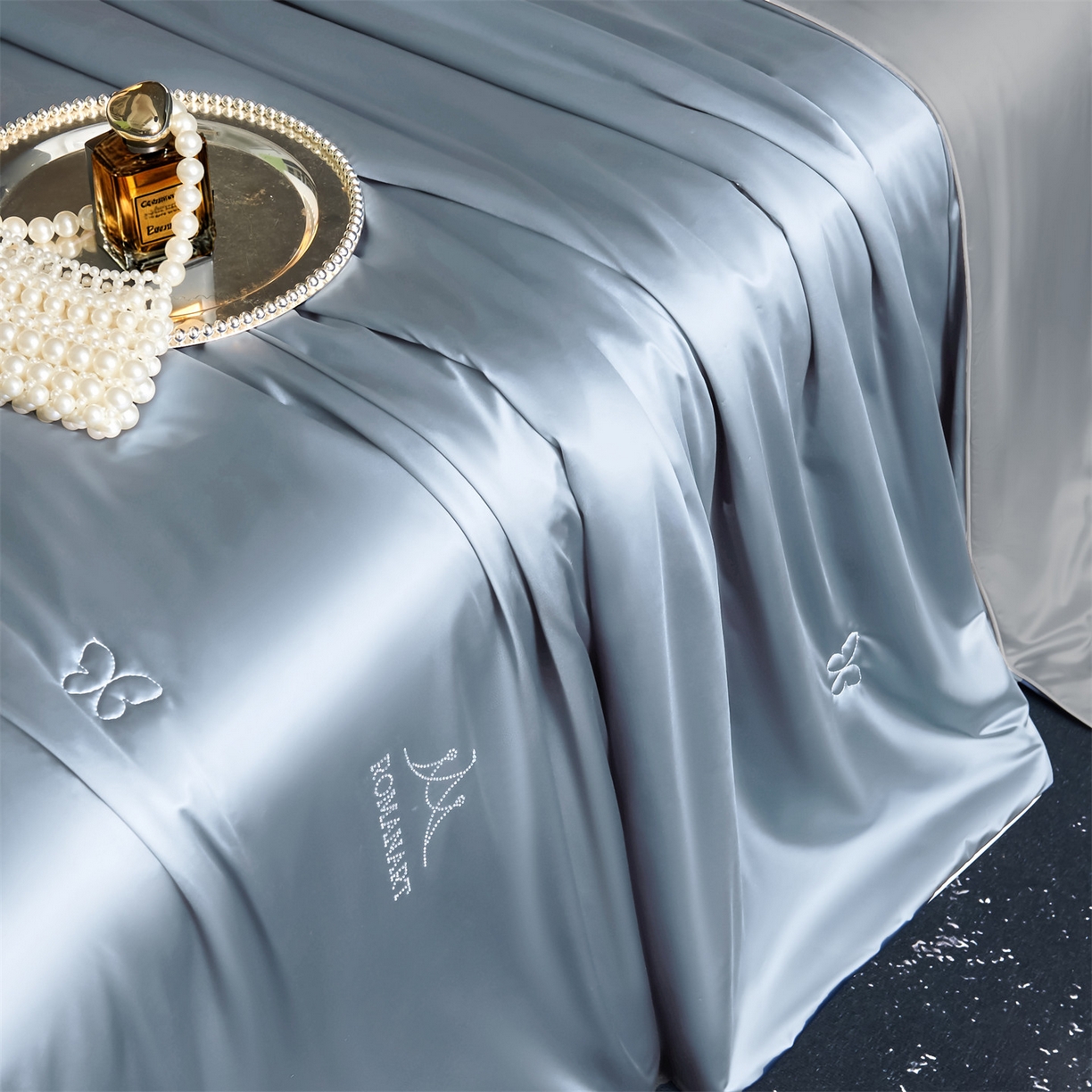 91家纺网 家纺一手货源 找家纺 鸣升家纺 2026新款100%蚕丝夏凉被可水洗柞蚕丝夏被被子被芯蚕丝被空调被蚕丝夏被桑蚕丝被 浅蓝色