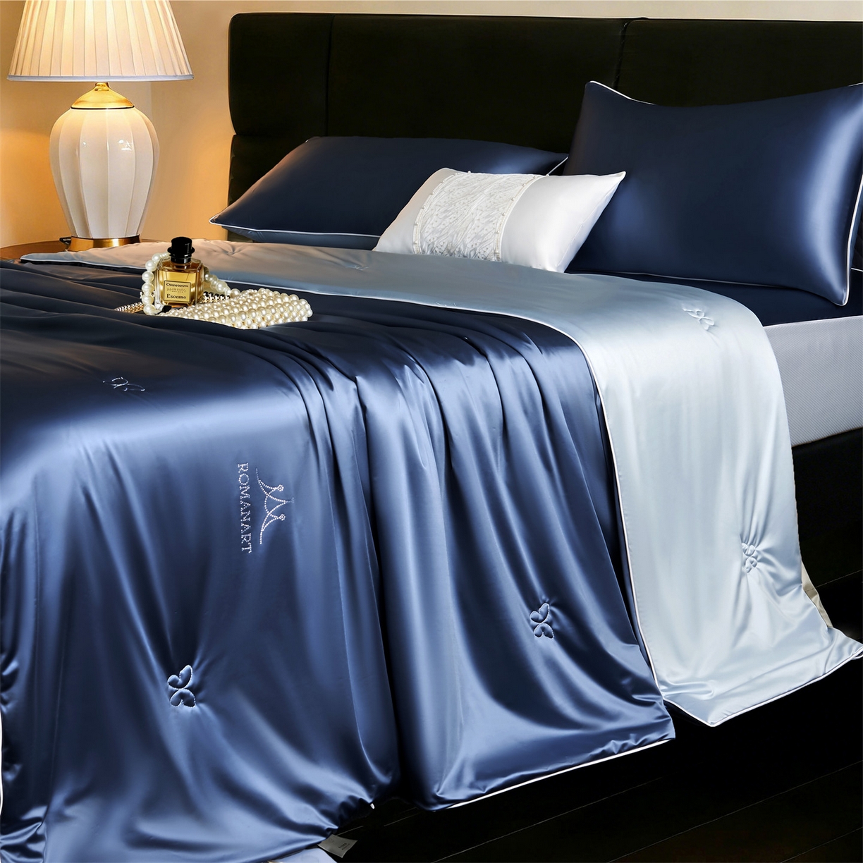 91家纺网 家纺一手货源 找家纺 鸣升家纺 2026新款100%蚕丝夏凉被可水洗柞蚕丝夏被被子被芯蚕丝被空调被蚕丝夏被桑蚕丝被 蓝色