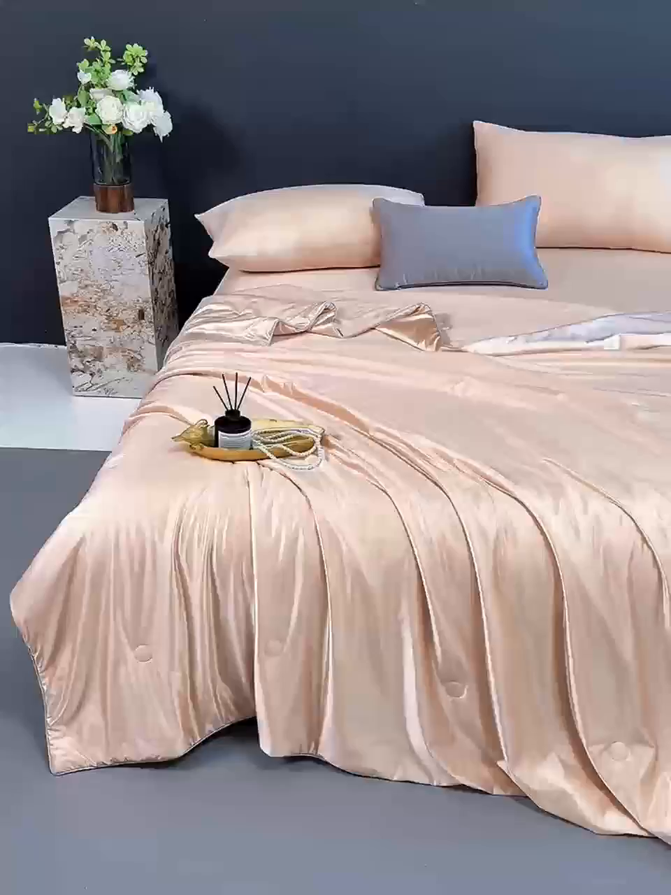 91家纺网 家纺一手货源 找家纺 鸣升家纺 2026新款100%蚕丝夏凉被可水洗柞蚕丝夏被被子被芯蚕丝被空调被蚕丝夏被桑蚕丝被 粉色