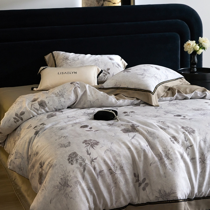 91家纺网 家纺一手货源 找家纺 慕梵家居 2026新款60支100%莱赛尔天丝四件套 陶然