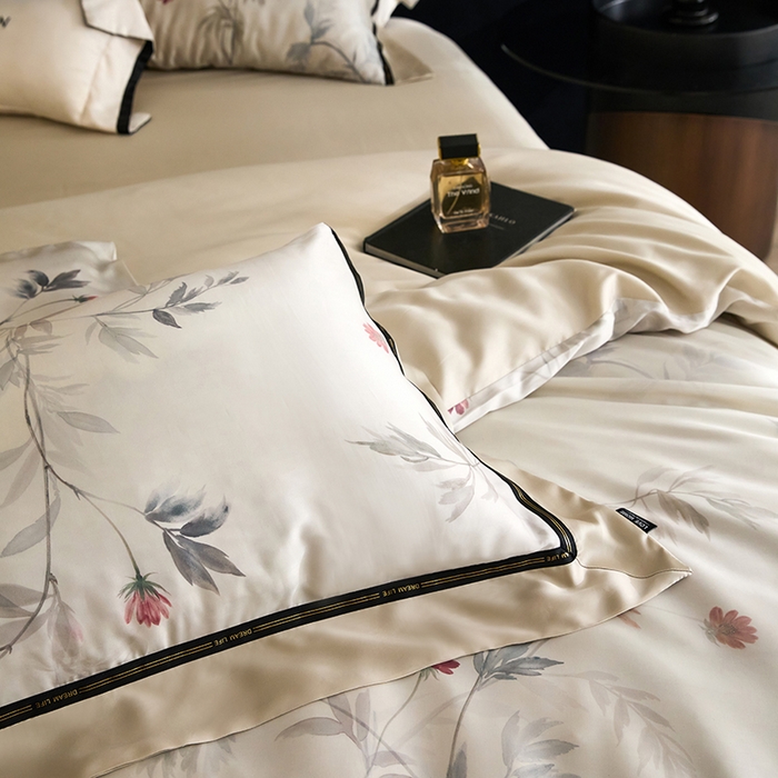 91家纺网 家纺一手货源 找家纺 慕梵家居 2026新款60支100%莱赛尔天丝四件套 棠宋