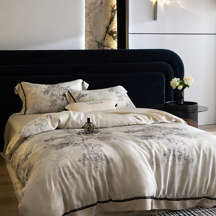 慕梵家居 2026新款60支100%莱赛尔天丝四件套 木与叁三