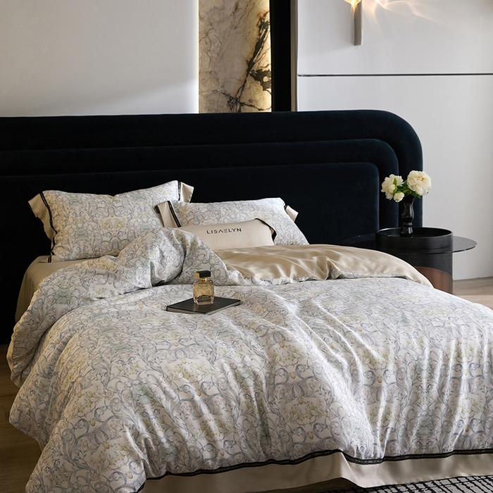 慕梵家居 2026新款60支100%莱赛尔天丝四件套 山月玲