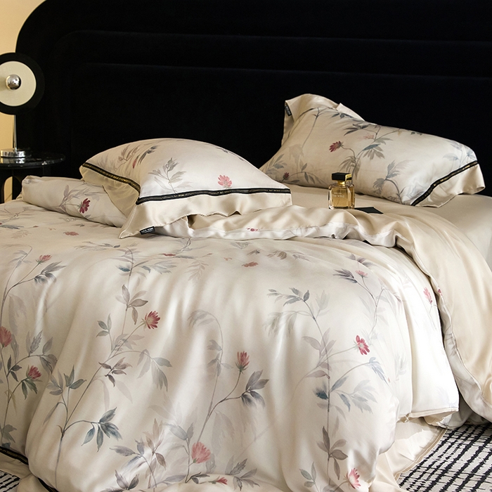 91家纺网 家纺一手货源 找家纺 慕梵家居 2026新款60支100%莱赛尔天丝四件套 棠宋