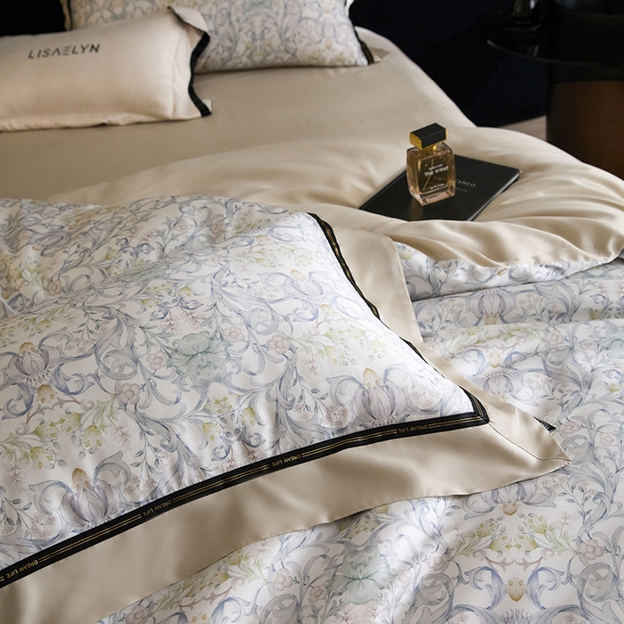 91家纺网 家纺一手货源 找家纺 慕梵家居 2026新款60支100%莱赛尔天丝四件套 山月玲