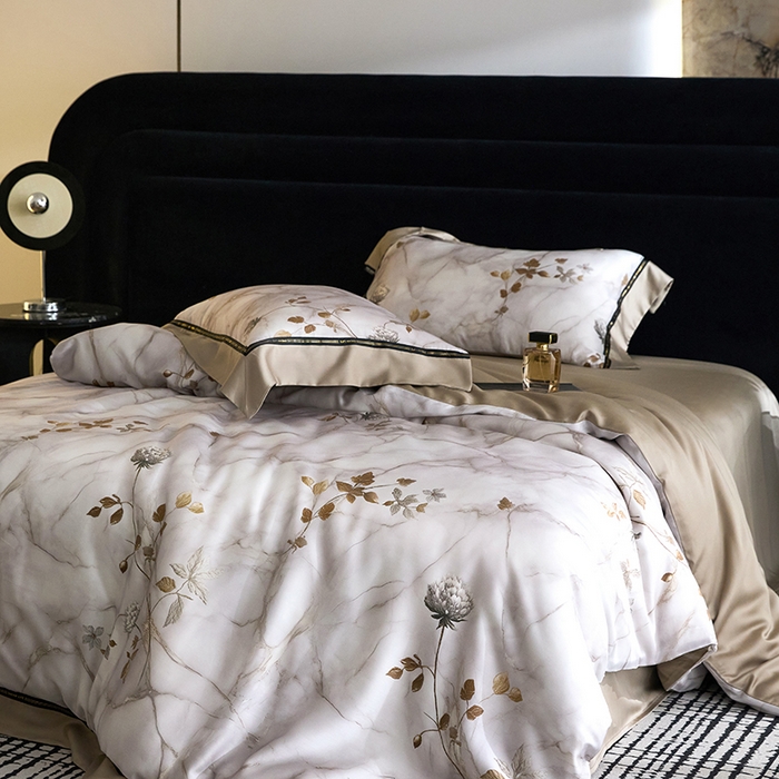 91家纺网 家纺一手货源 找家纺 慕梵家居 2026新款60支100%莱赛尔天丝四件套 苔庭春昼