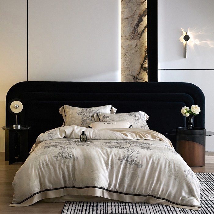 91家纺网 家纺一手货源 找家纺 慕梵家居 2026新款60支100%莱赛尔天丝四件套 木与叁三