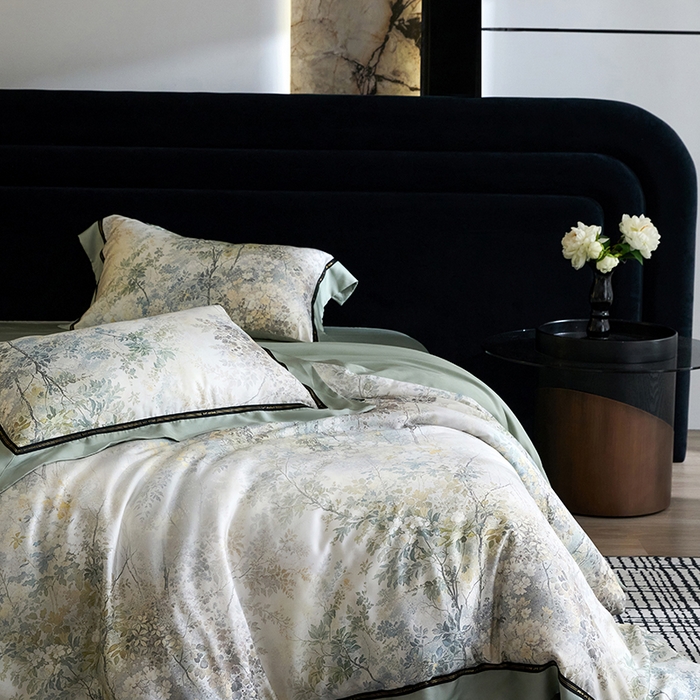 91家纺网 家纺一手货源 找家纺 慕梵家居 2026新款60支100%莱赛尔天丝四件套 庐山云雾