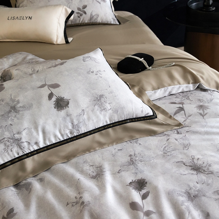 91家纺网 家纺一手货源 找家纺 慕梵家居 2026新款60支100%莱赛尔天丝四件套 陶然