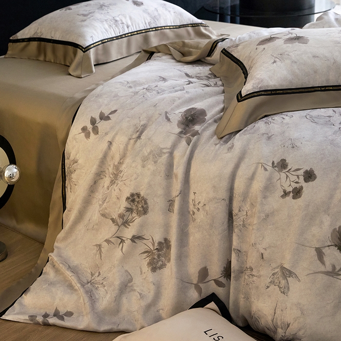 91家纺网 家纺一手货源 找家纺 慕梵家居 2026新款60支100%莱赛尔天丝四件套 陶然