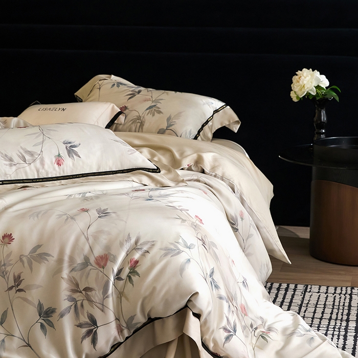 91家纺网 家纺一手货源 找家纺 慕梵家居 2026新款60支100%莱赛尔天丝四件套 棠宋