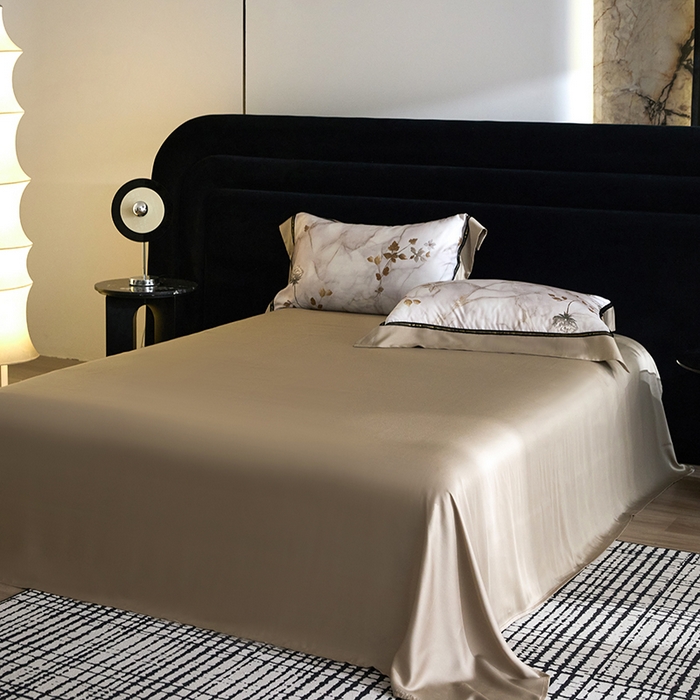 91家纺网 家纺一手货源 找家纺 慕梵家居 2026新款60支100%莱赛尔天丝四件套 苔庭春昼