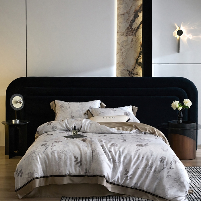 91家纺网 家纺一手货源 找家纺 慕梵家居 2026新款60支100%莱赛尔天丝四件套 陶然