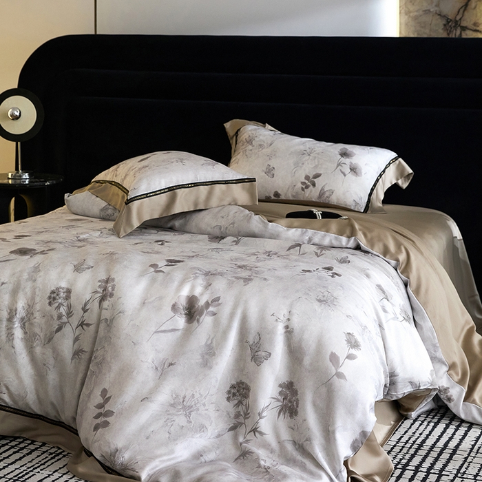 91家纺网 家纺一手货源 找家纺 慕梵家居 2026新款60支100%莱赛尔天丝四件套 陶然